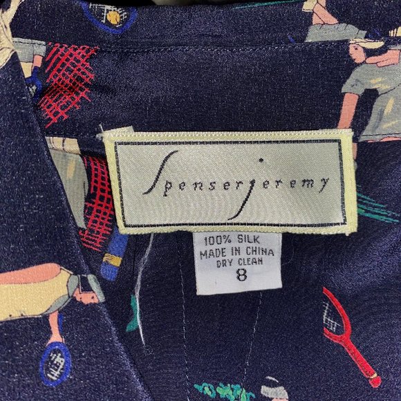 (6) Vintage Spenser Jeremy Beach TENNIS GOLF Novelty All Over Pr. Silk B… - Picture 6 of 6